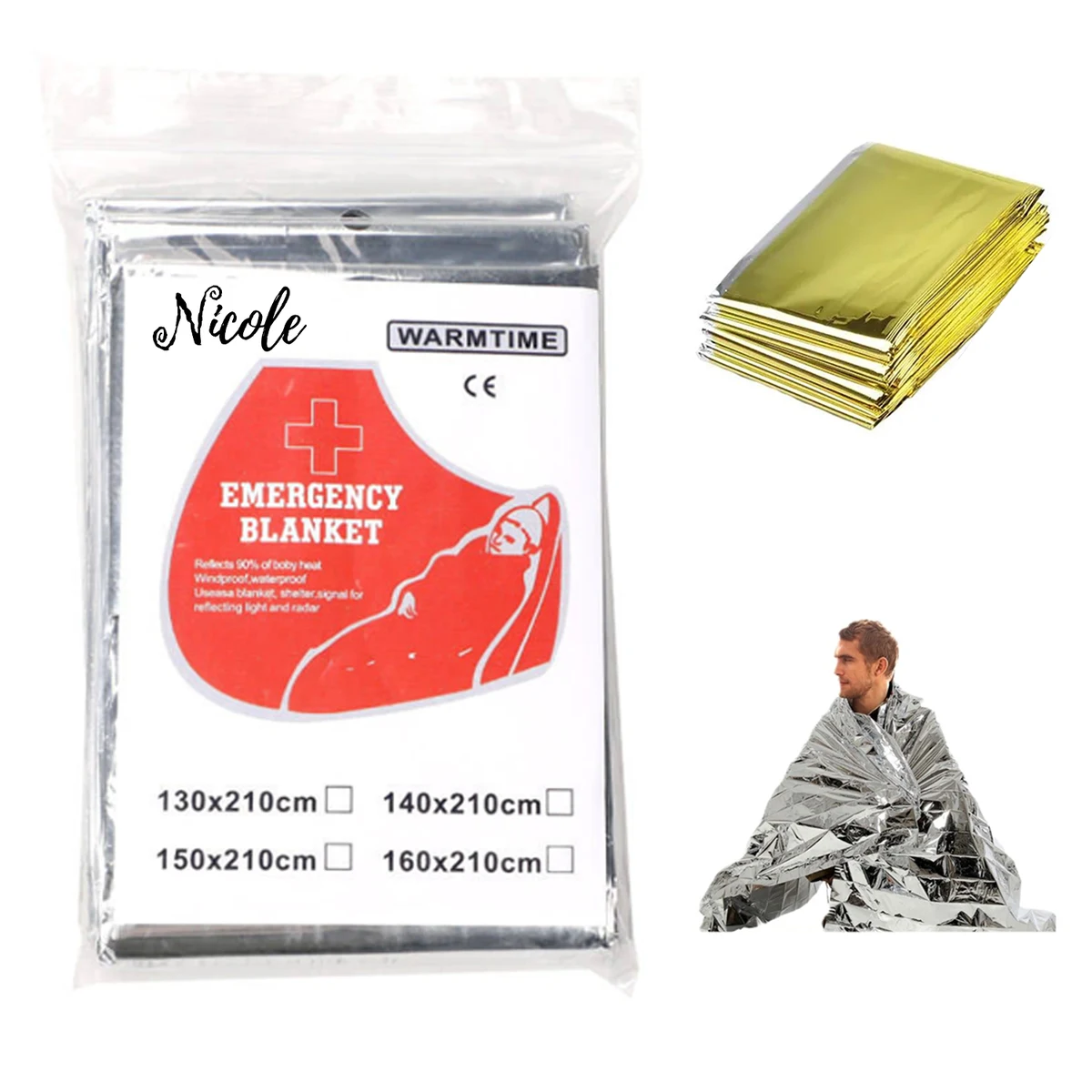 Reflective Aluminum Foil Emergency Survival Blanket 1