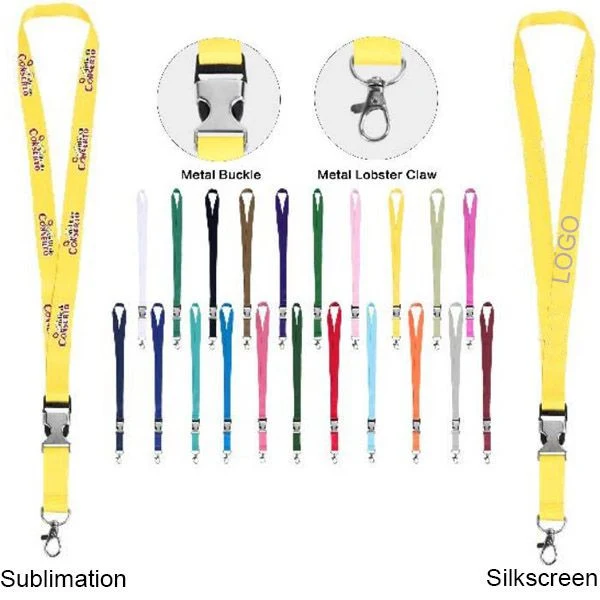 3/4" Polyester Lanyard W/ Lobster Claw and Metal Buckle (Sublimation) 1