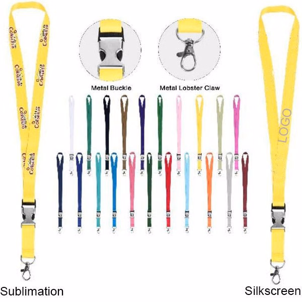 3/4" Polyester Lanyard W/ Lobster Claw and Metal Buckle (Sublimation)