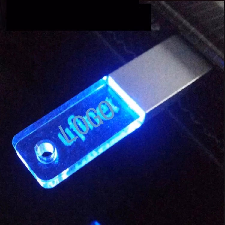 LED Light UP Crystal USB Flash Drive