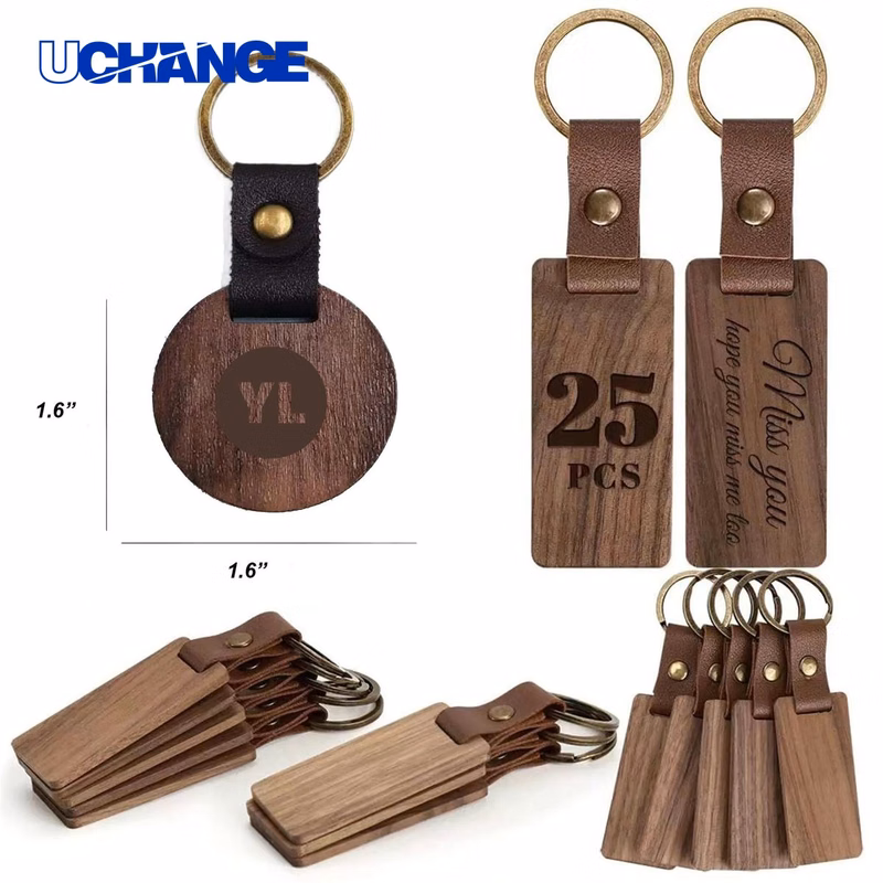 Black Walnut Wooden Keychain