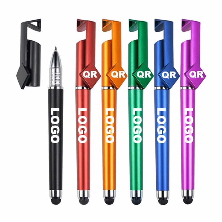 3-in-1 Stylus QR Code Ballpoint Pen with Stylus & Phone Stand