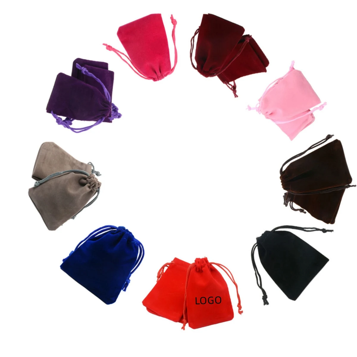 Full Color Pile Coating Drawstring Gift Bag/Velvet Pouch 1