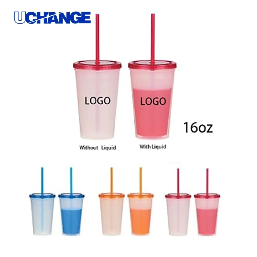 16oz Color Changing Stadium Cup with Lid and Straw for Events & Sports Venues 1