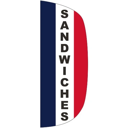 "SANDWICHES" 3' x 8' Message Flutter Flag 1