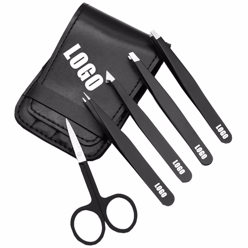 Stainless Steel Eyebrow Tweezers Set