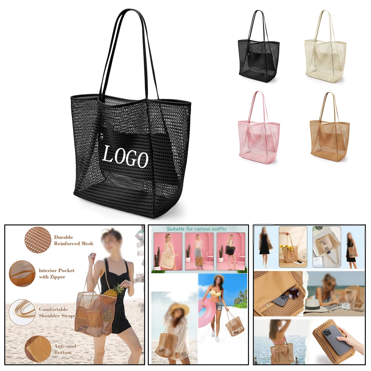 Folding Mesh Beach Bag 1