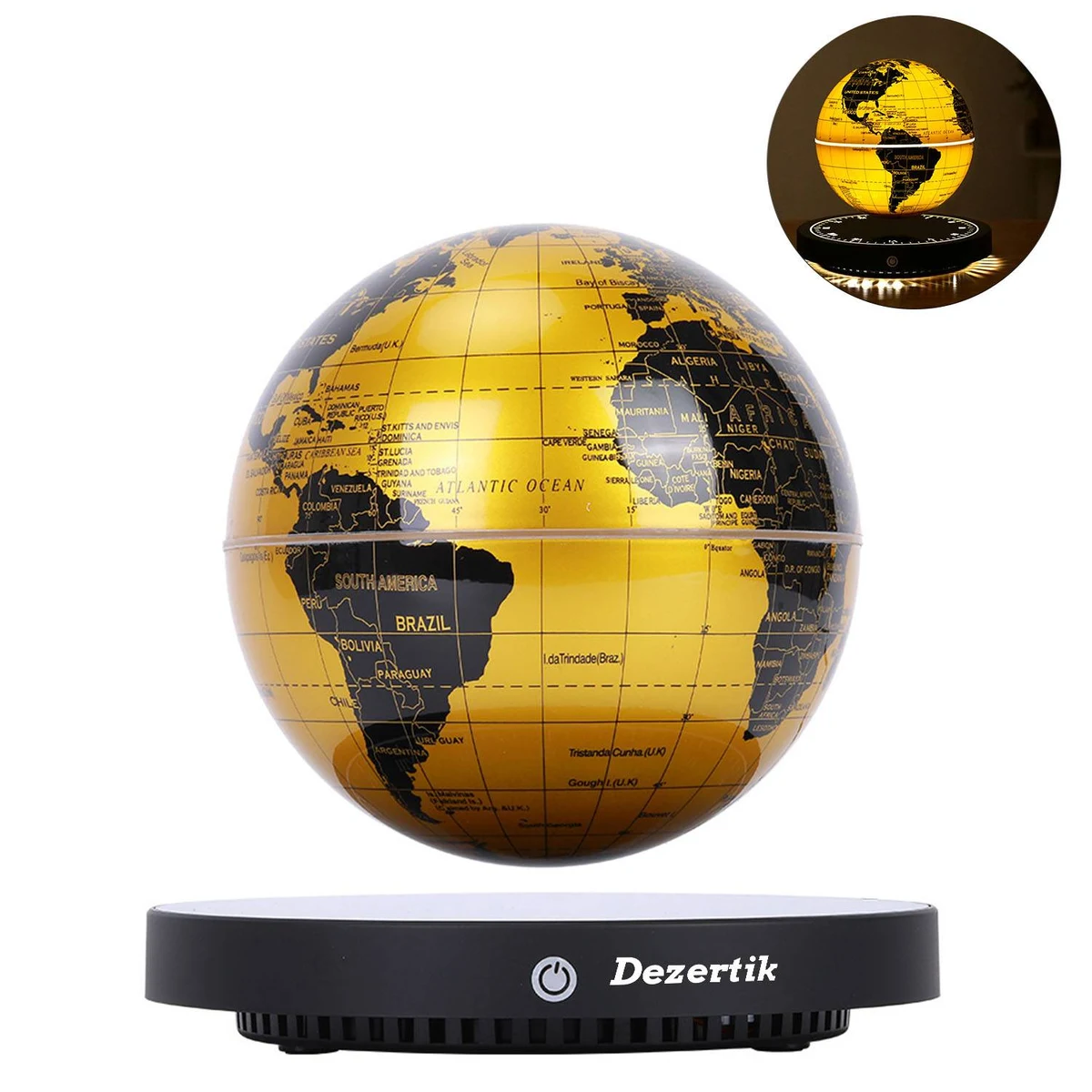Magnetic levitation globe rotating night light 1