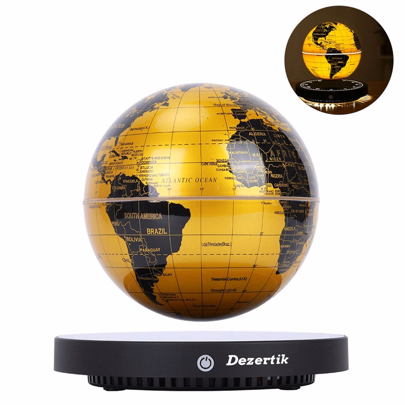 Magnetic levitation globe rotating night light