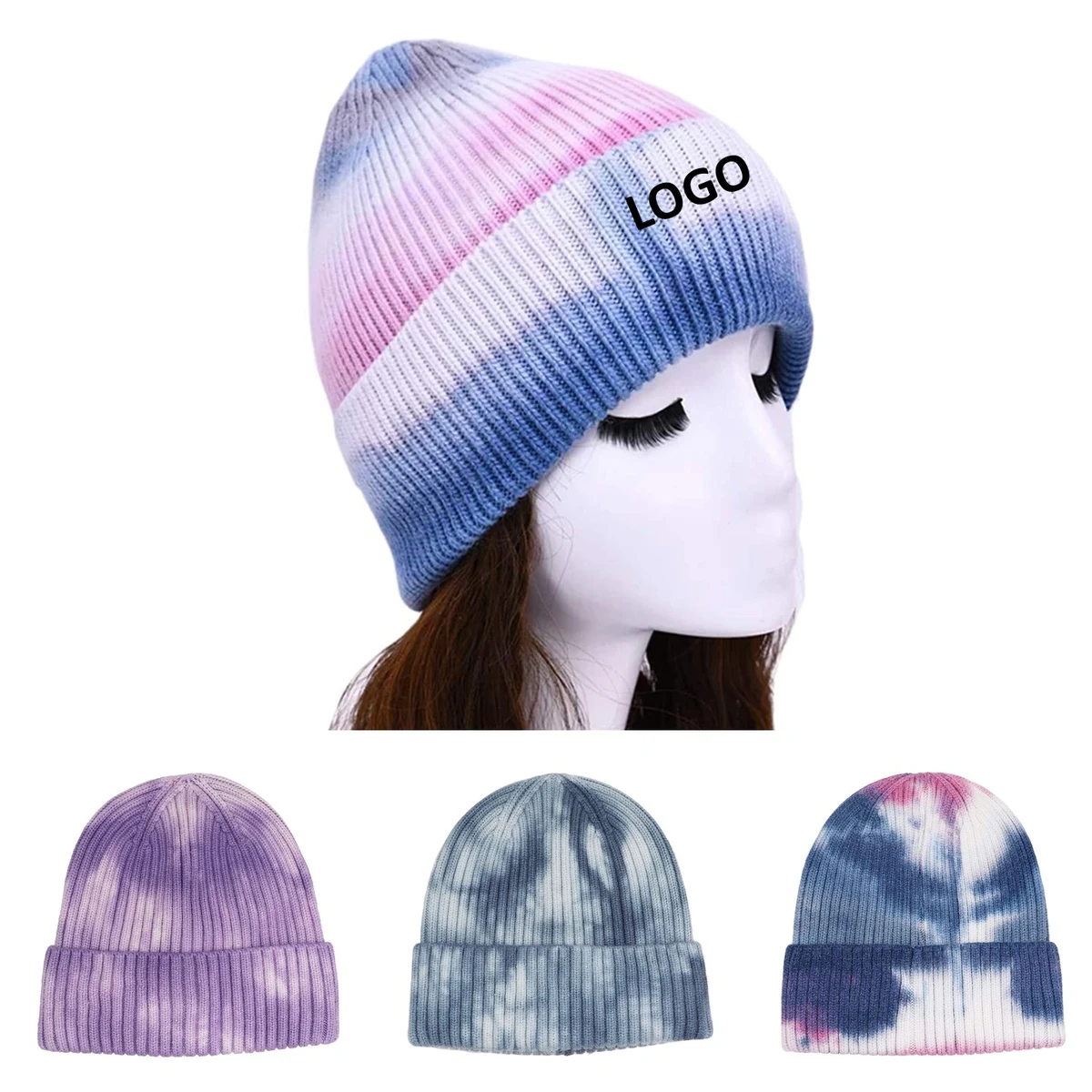 Tie-dye Printed Knitted Beanie 1