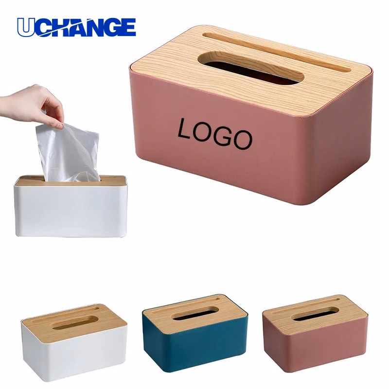 Wood Tissue Box Natural Decor Holder for Living Spaces