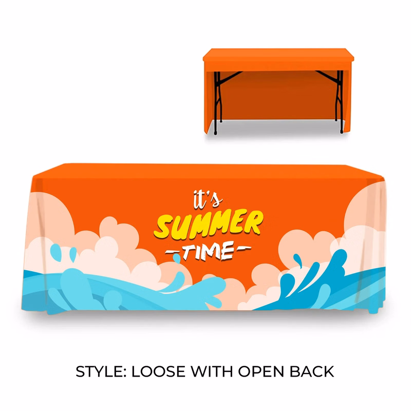 8' Table Cover Standard Throw w/ Open Back