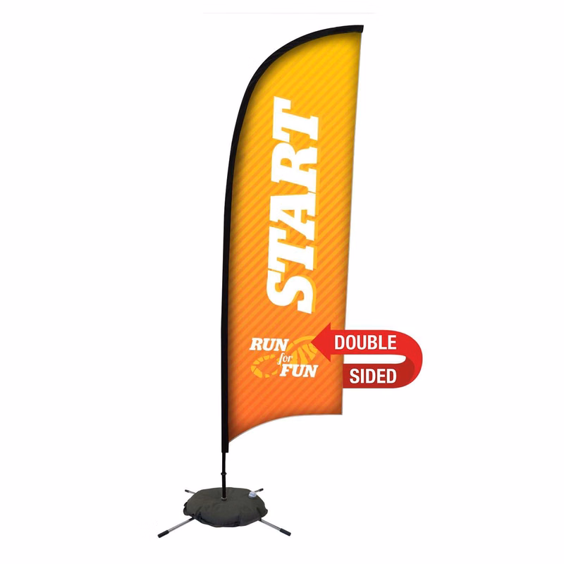 9' Premium Razor Sail Sign Kit (Double-Sided with Scissor Base)