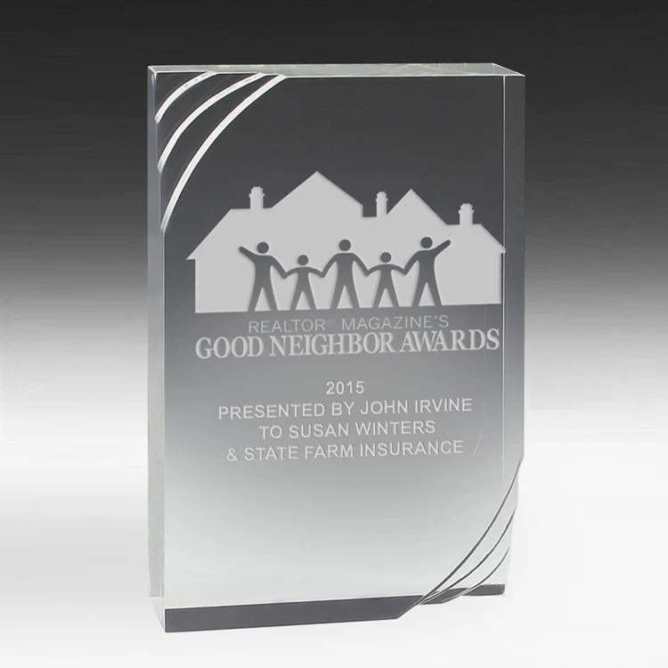 1 1/4" Thick Freestanding Acrylic Awards - 5 1/2" 1