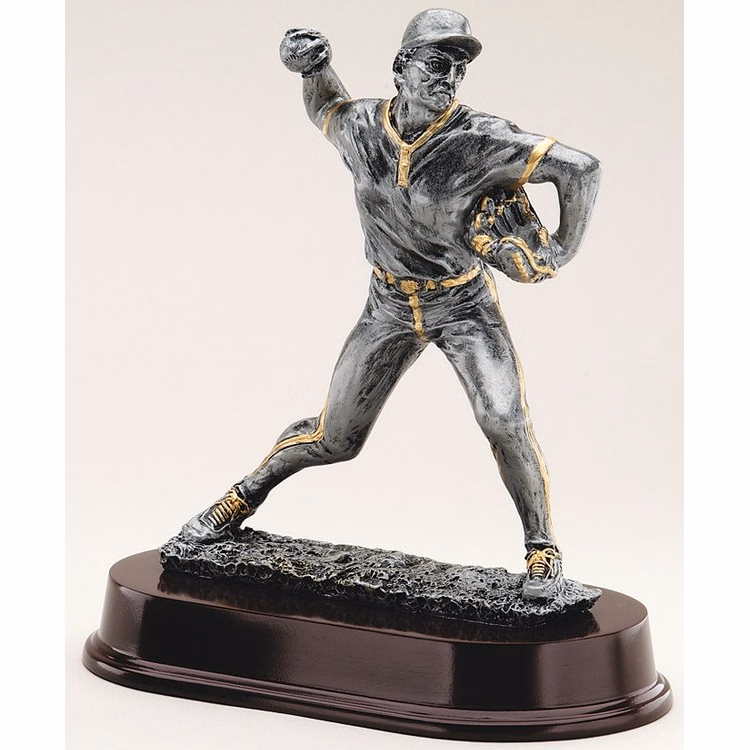 9" Tall Baseball Pitcher Male Figure Award