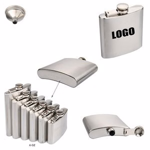 6oz Stainless Steel Flask With Tightly Sealed Cap