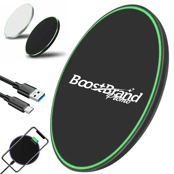 Custom Sleek Fast Wireless Charging Pad — Desktop Corporate Tech Accessory 1
