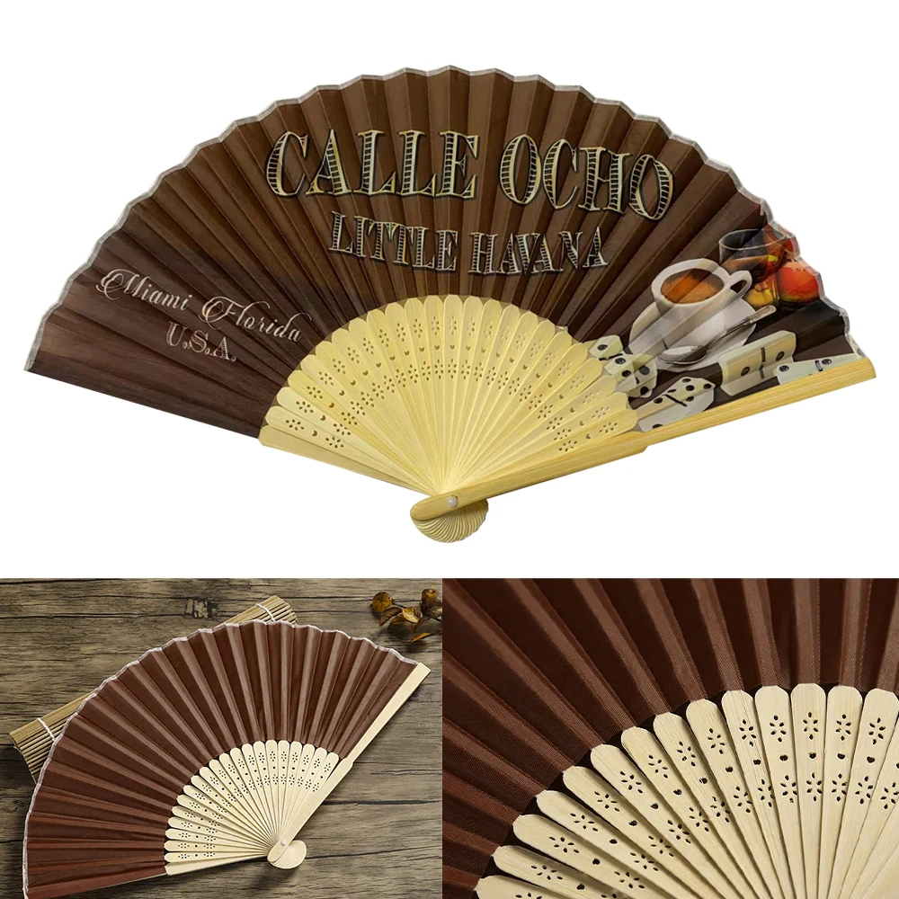 Bamboo Cloth Face Hand Fan 1