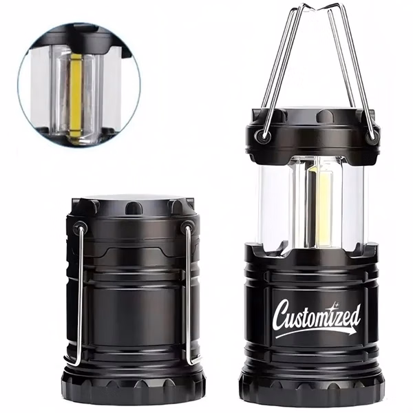 Custom Collapsible LED Camping Lantern 7.48" with Hanging Hooks — Outdoor Adventure Essential