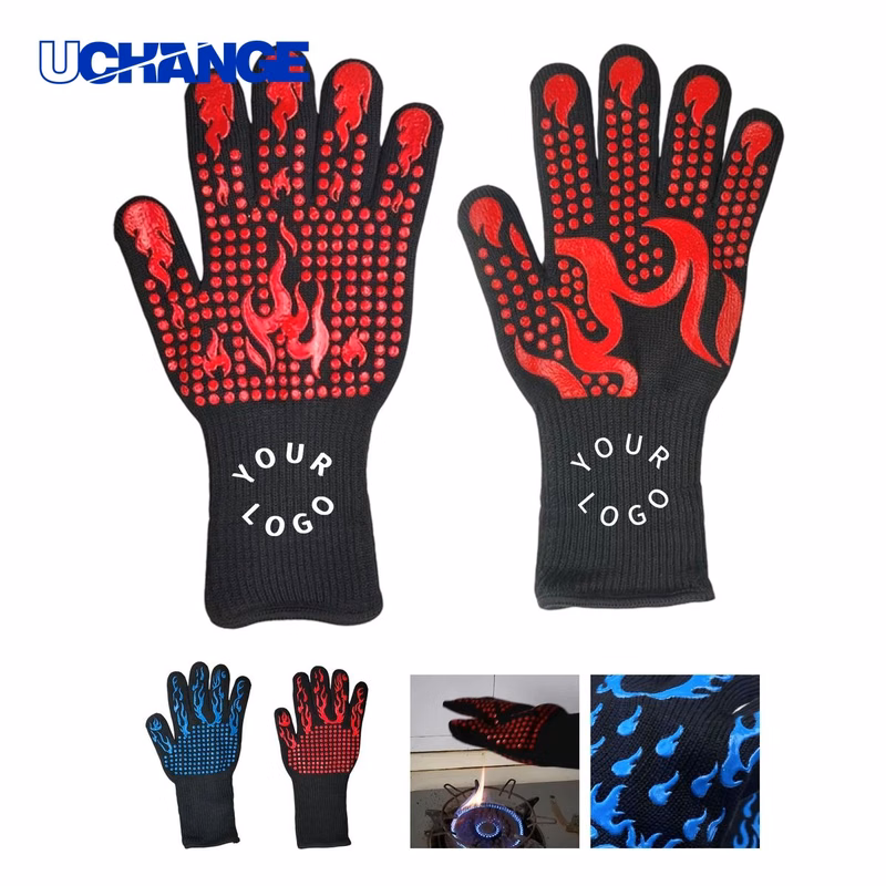 Heat Resistant Silicone Grip Cooking Glove 12.63" x 6.88"