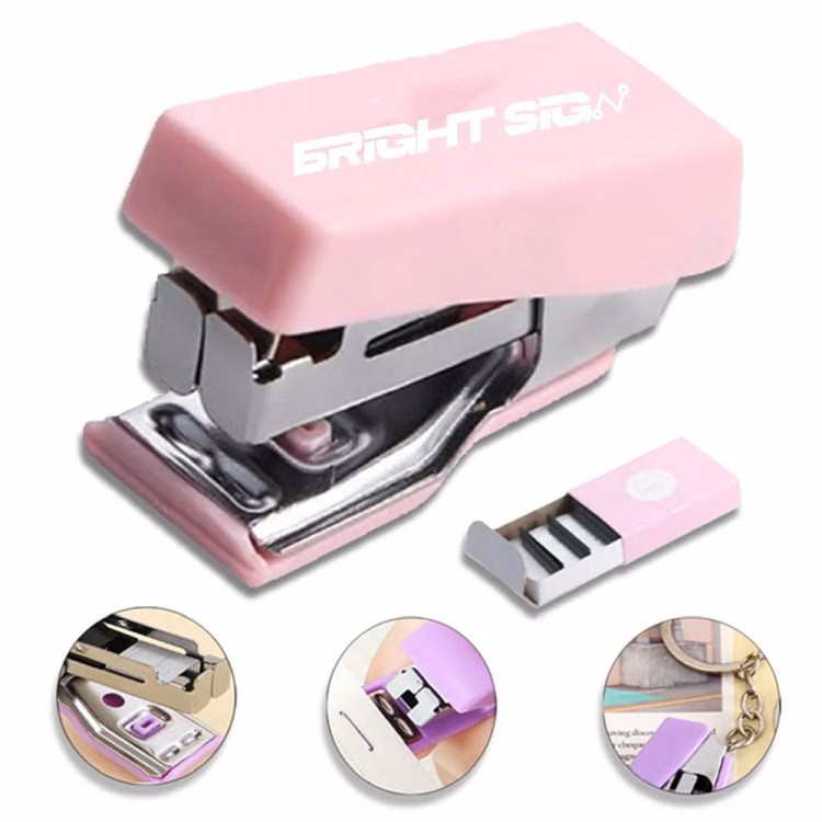 Set of 5 Mini Colorful Desk Stapler Keychains