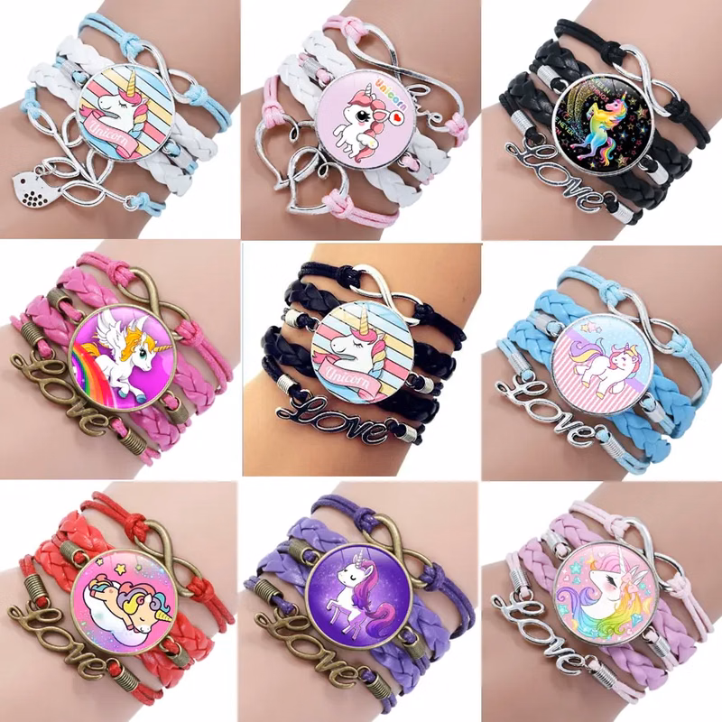 Multi-layer Woven Leather Charm Bracelets