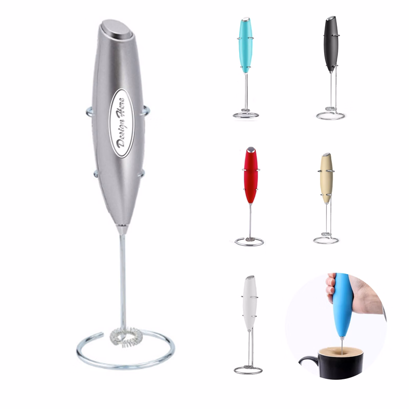 Powerful Milk Frother Stainless Steel Drink Mixer with Stand