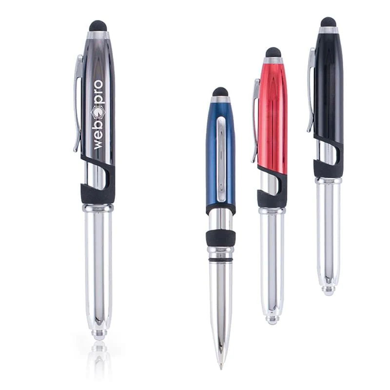 4-in-1 Pen, Stylus, LED Flashlight, Phone Stand - Metal Pen 1