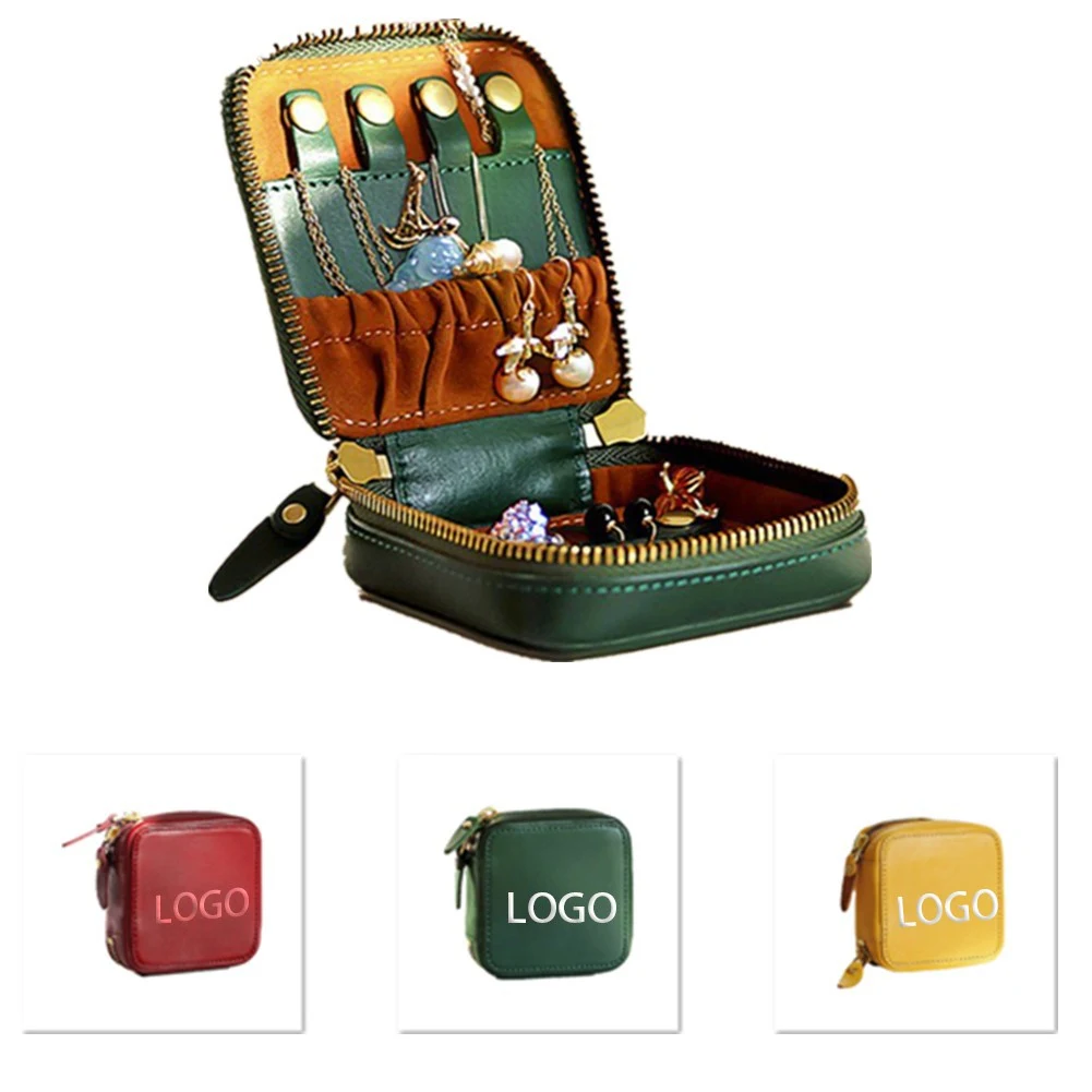 Zippered Leather Jewelry Pouch Organizer 1