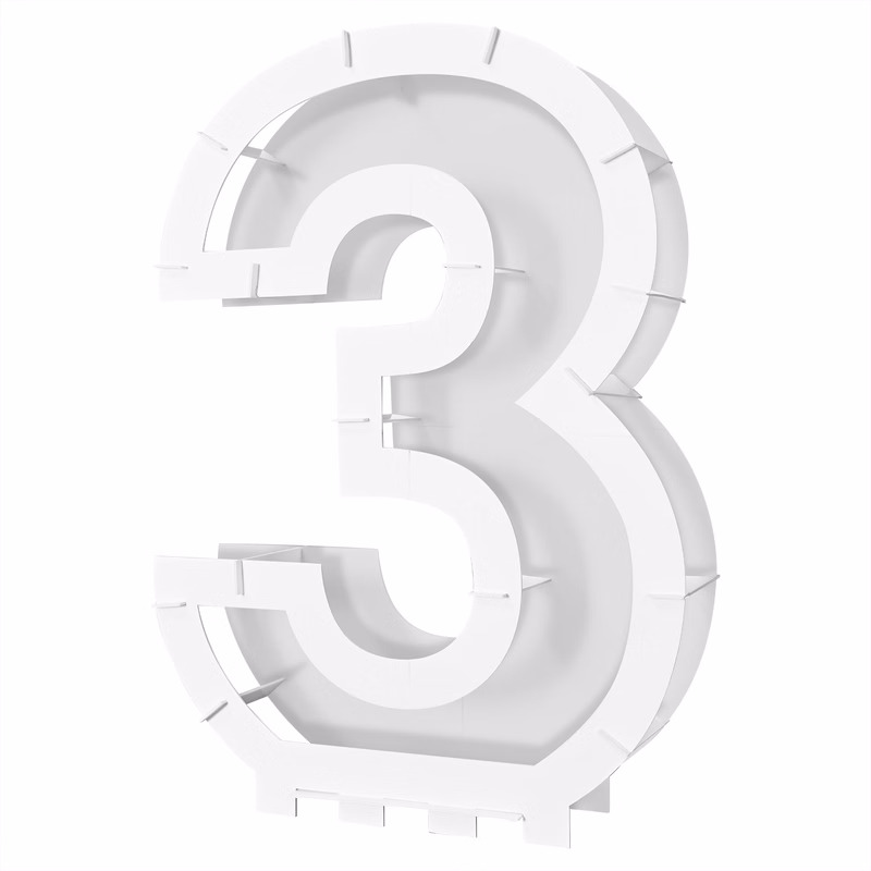 Balloon Mosaic Number "3" Frame