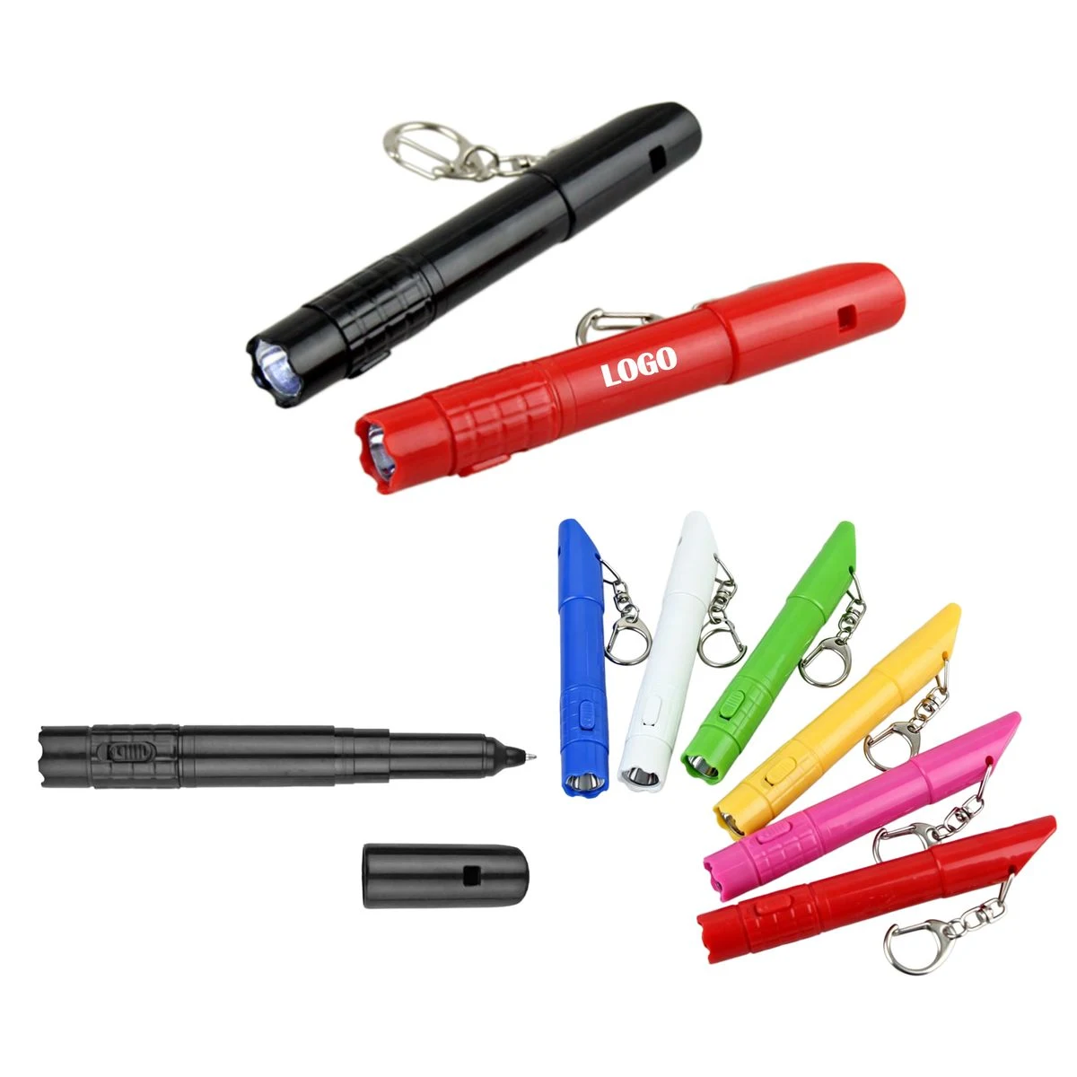 Lightweight Multi Function Whistle Pen Light, custom pen with logo imprint 1