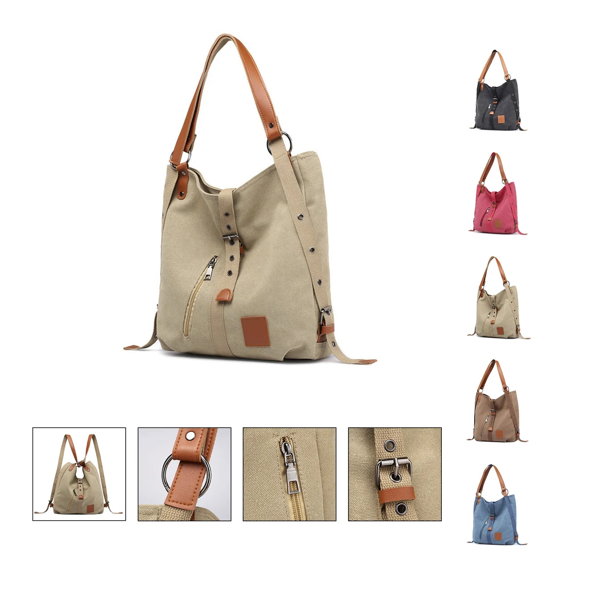 Vintage Canvas Shoulder Shopping Bag 1