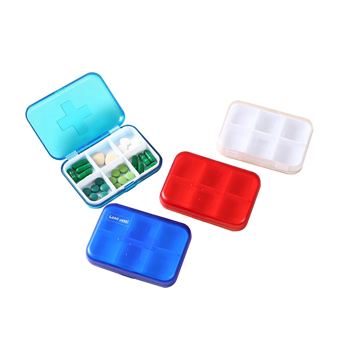 Square Medicine Storage Box w/6 Compartments 1