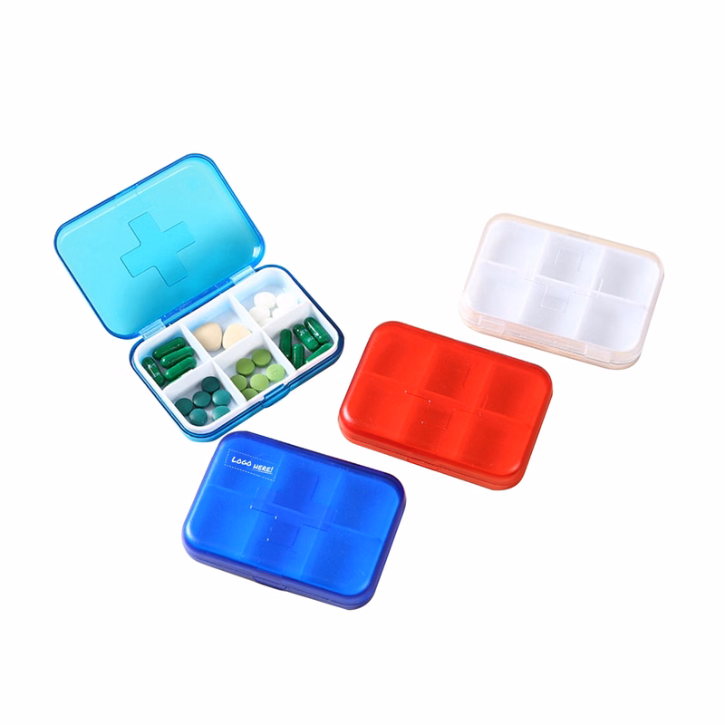 Square Medicine Storage Box w/6 Compartments