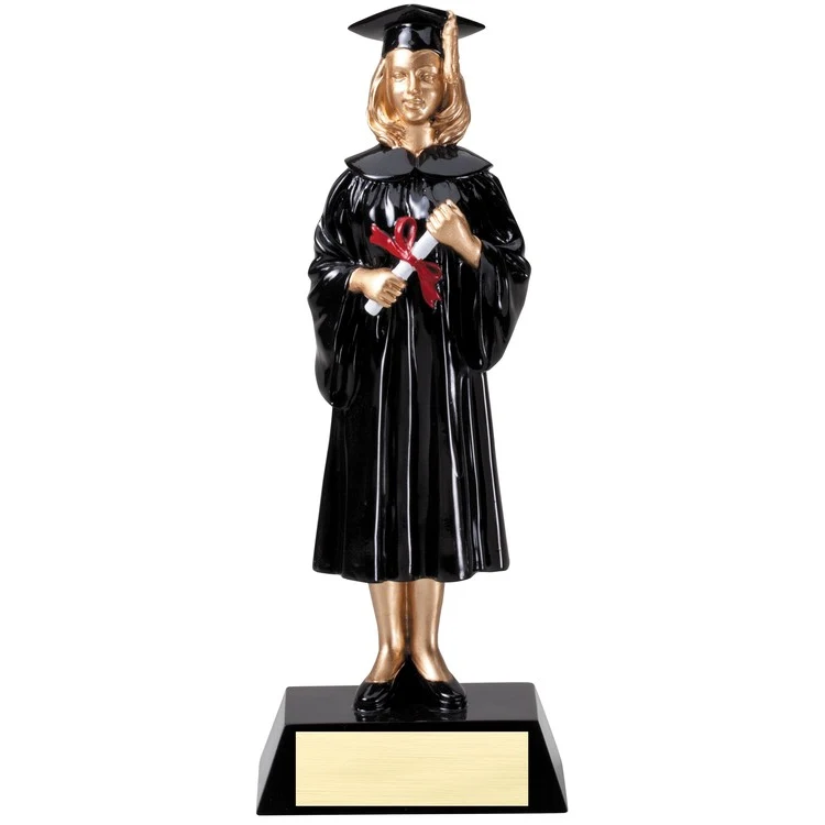 9-1/4" Tall Female Graduate Resin Figure 1