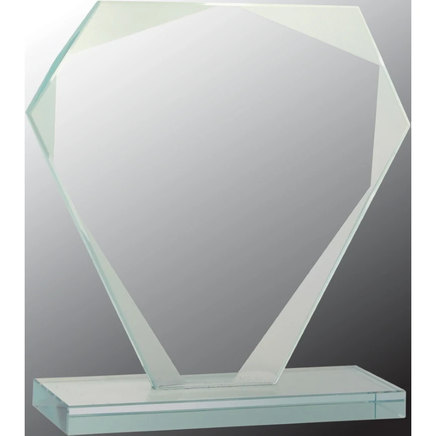6 1/4" Cut Diamond Jade Glass Award 1