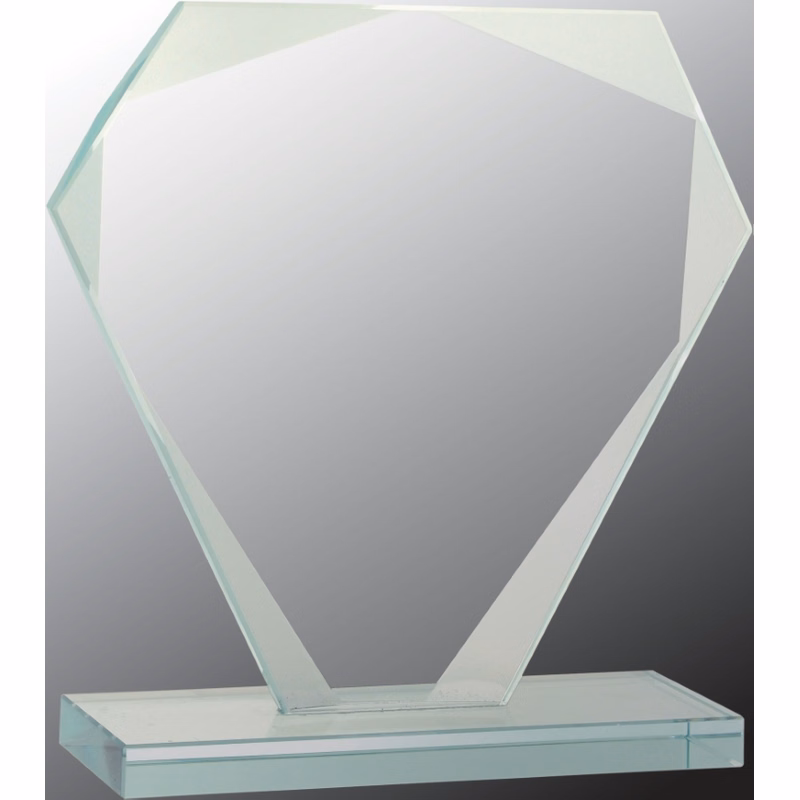 6 1/4" Cut Diamond Jade Glass Award