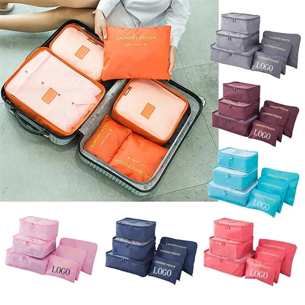 Custom 6 Piece Waterproof Nylon Travel Bag Set — Smart Home & Luggage Organization 1