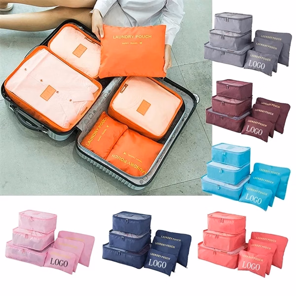 Custom 6 Piece Waterproof Nylon Travel Bag Set — Smart Home & Luggage Organization