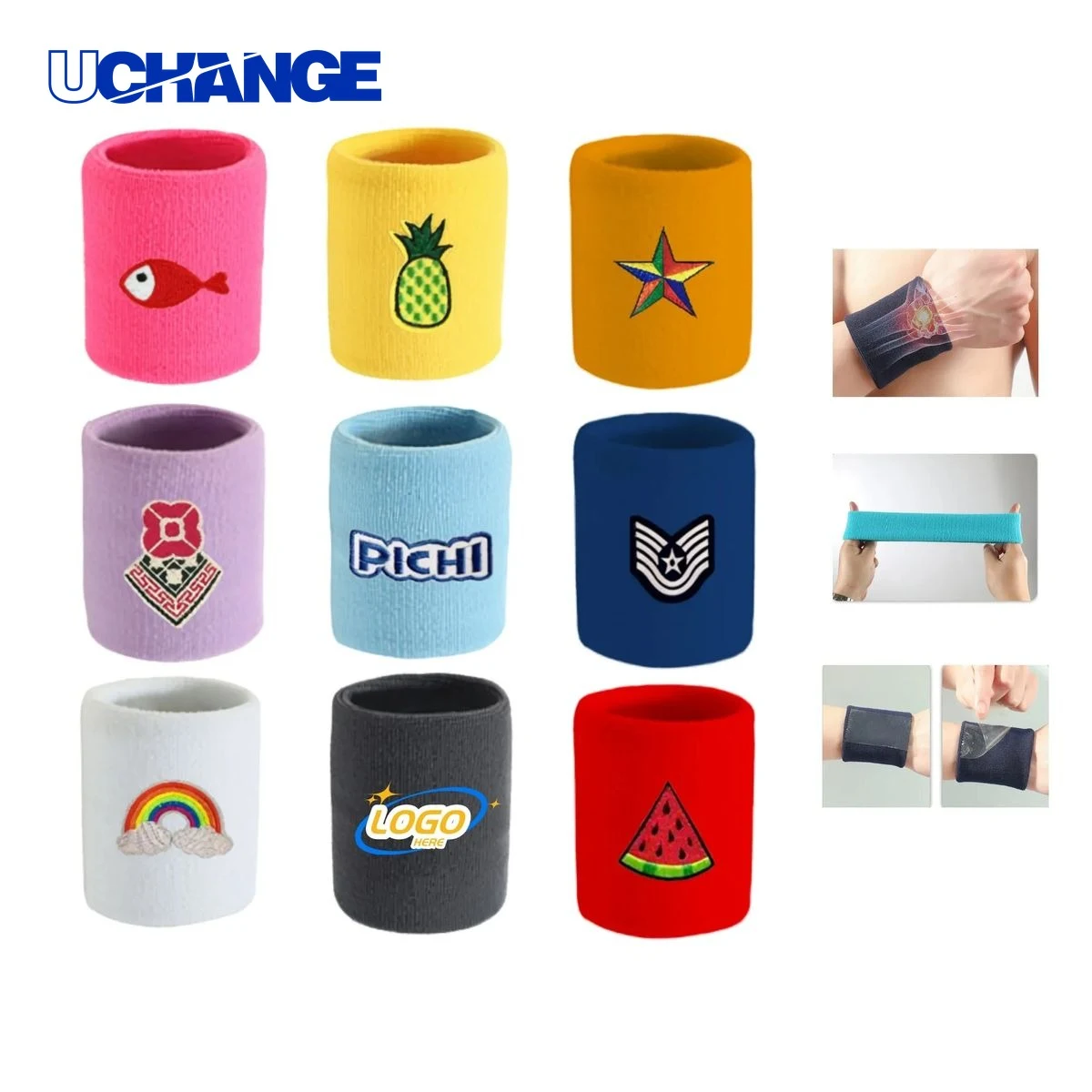 Embroidered Sports Sweat Wristband 1