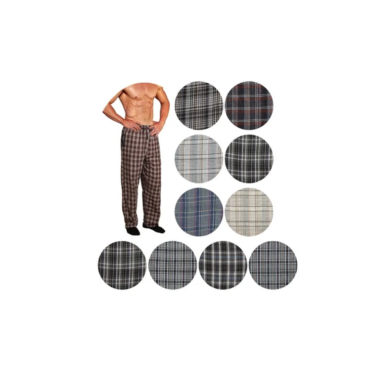 Men's Pajama Bottoms - Cotton Assorted Plaids M - XL 1