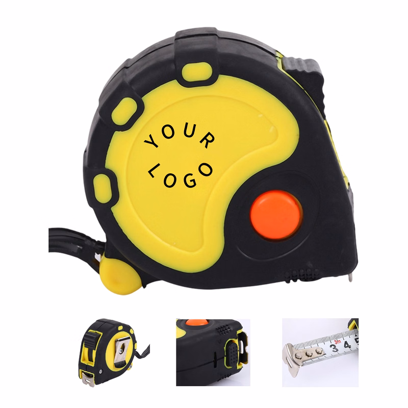 Round Steel Measuring Tape With Retract Button 10' Length