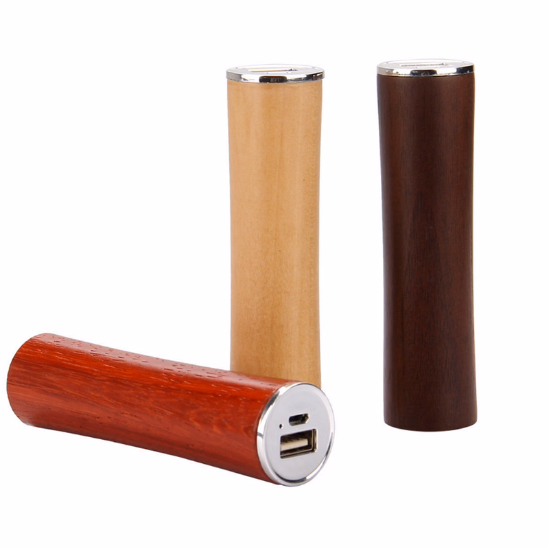 Eco-friendly Wood Cylinder USB Power Bank 2600mah