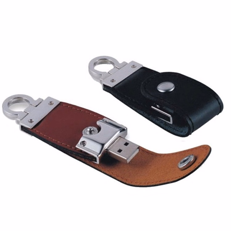 PU Leather Keychain Case 4GB USB Flash Memory Stick Drive