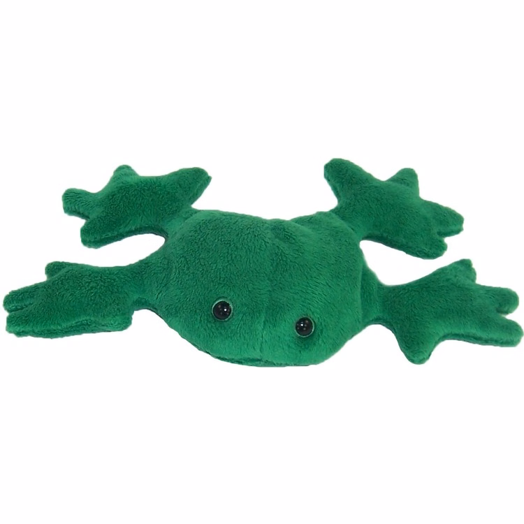 5" Custom Green Frog with imprinted sewn-in tag