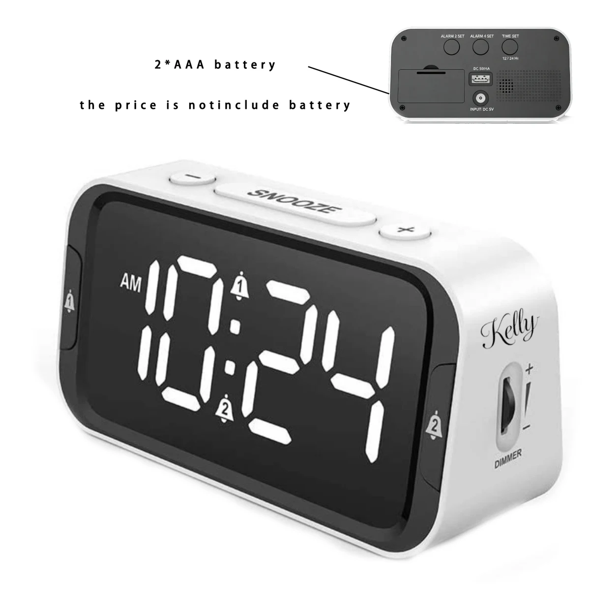 Electronic LED Alarm Clock w/ USB Charger 1
