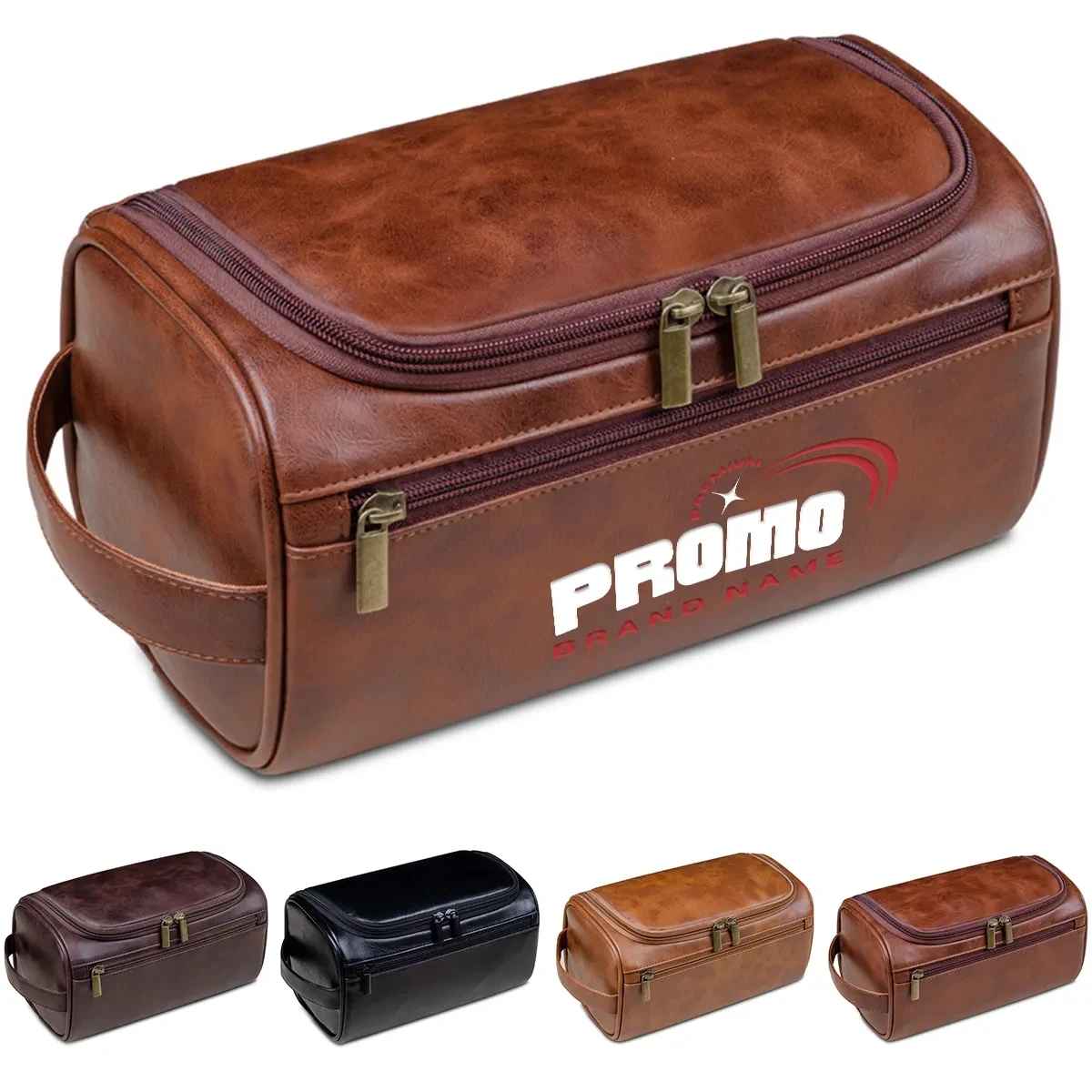 PU Leather Toiletry Bag Hook Cosmetic Travel Shaving Pouch 1