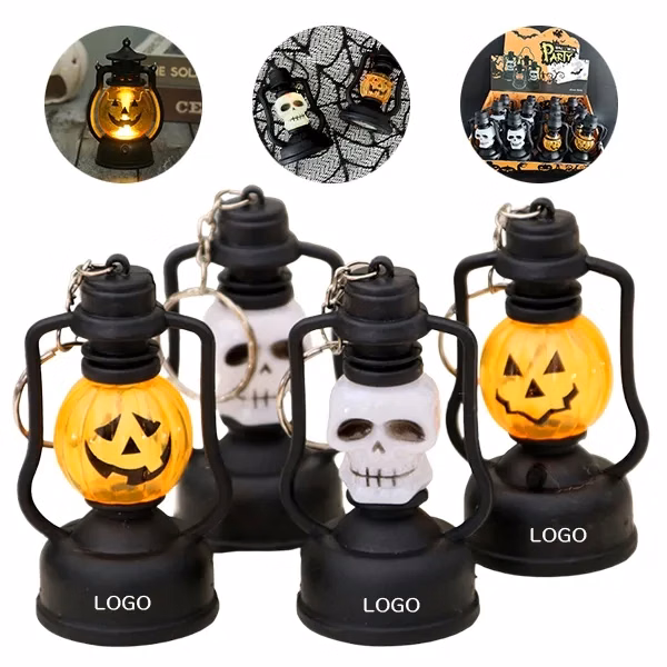 Glowing Pumpkin Halloween Keychain Lamp