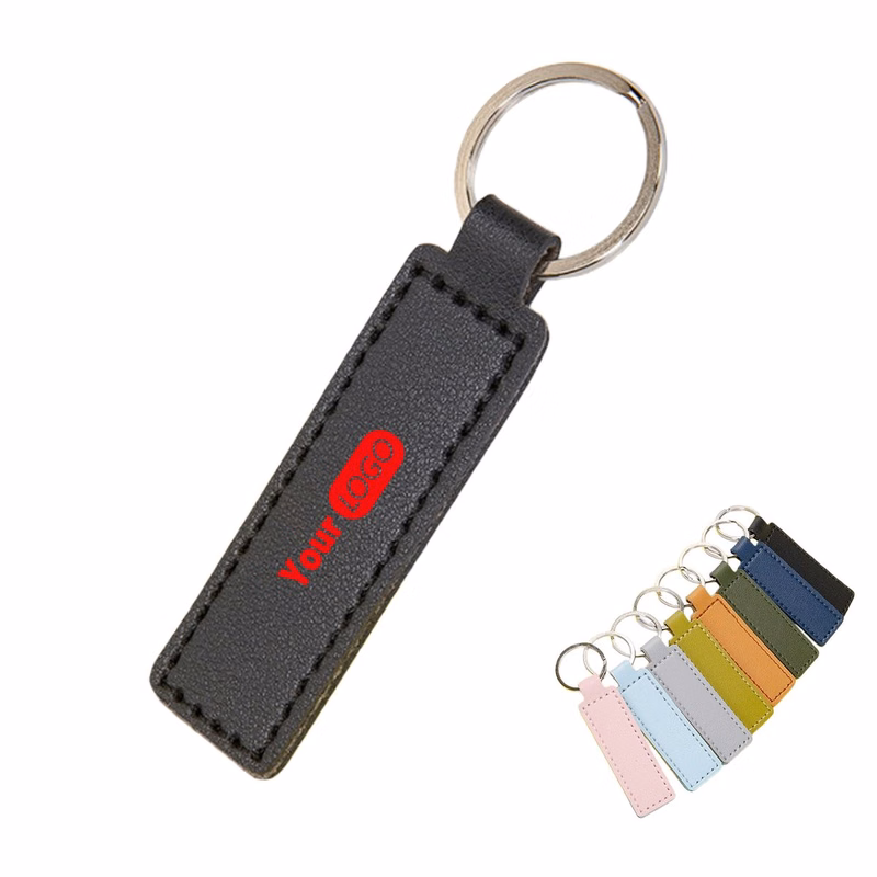 Custom Logo Colorful Leather Keychain