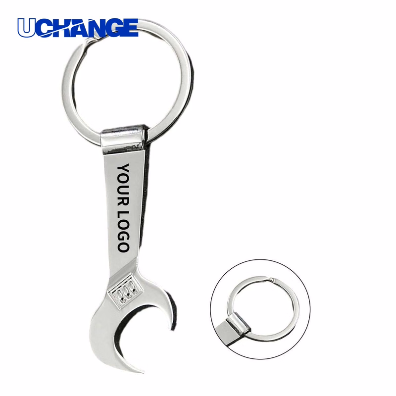 Mini Wrench Bottle Opener Keychain Tool in Metal